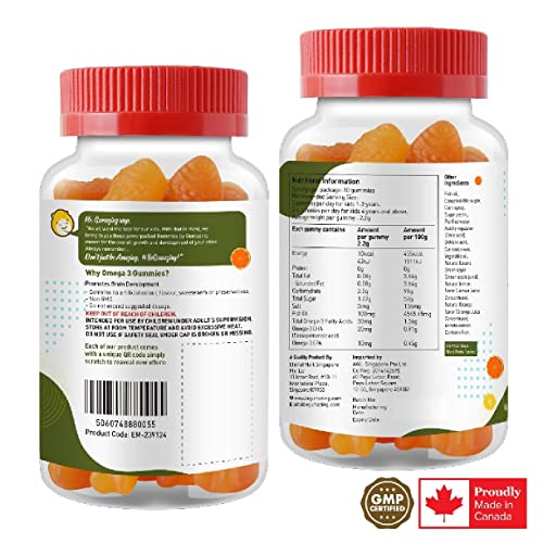 GUMAZING Omega-3 for Kids - Brain & Eye Support, 60 Count DHA & EPA Supplement
