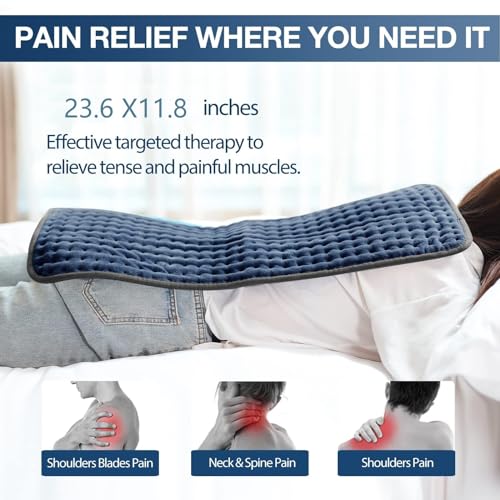 Electric Heating Pad for Back Pain & Cramps Relief - Fast Heat (Gift for Women)