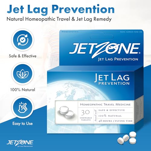 Homeopathic Jet Lag Remedy Chewables – Travel & Immune Support (30 Count)