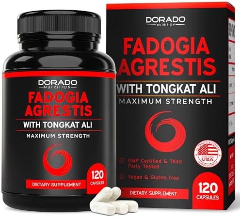 Fadogia Agrestis and Tongkat Ali Supplement Performance Blend - (120 Capsules) - [Maximum Strength] - Strength, Drive, Athletic Performance & Muscle Mass - Gluten Free, Non-GMO, Vegan Capsules