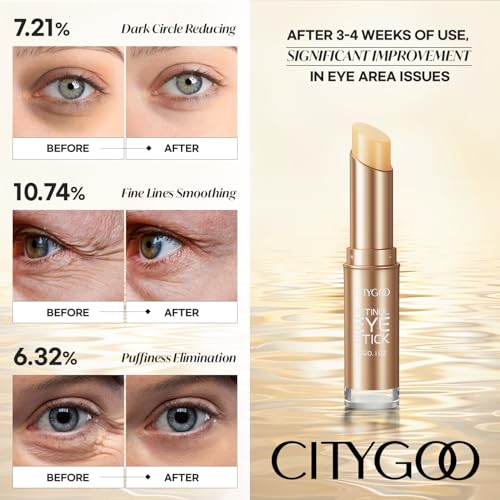 CityGoo Retinol Eye Stick with Collagen & Hyaluronic Acid for Puffiness, Dark Circles & Anti-Aging