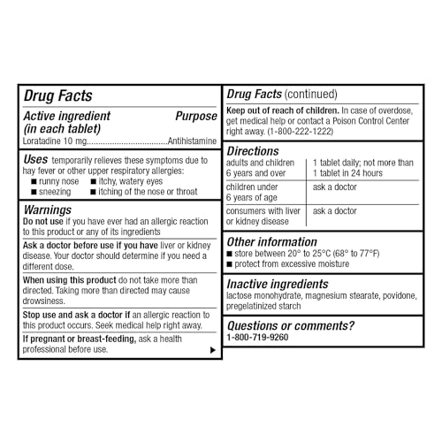 GoodSense Allergy Relief Loratadine 10mg - 365 Tablets - 24 Hour Antihistamine