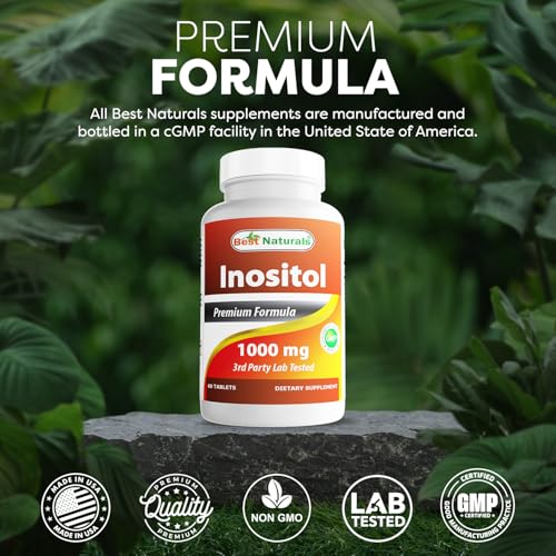 Best Naturals Inositol 1000mg - Mood, Hormone & Cellular Health - 60 Tablets