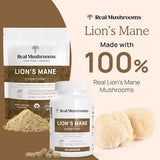 Real Mushrooms Lion's Mane Cognition Capsules - 120 Pieces for Brain Health