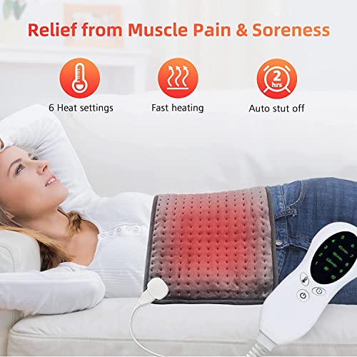 Electric Heating Pad for Back Pain Relief – 30x60cm with Dry & Moist Heat