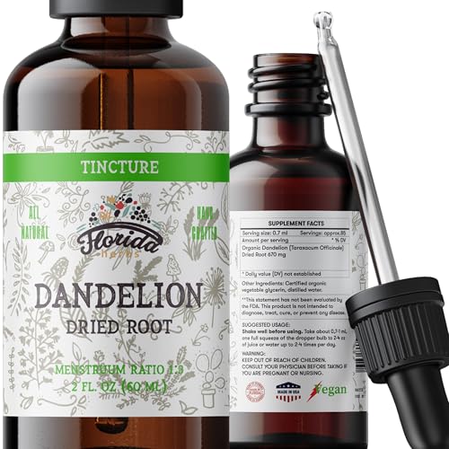Organic Dandelion Root Tincture - Cold-Pressed Extract - 2 oz (685 mg) - Non-GMO