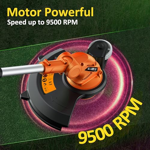 JAGROM Electric String Trimmer Cordless with 2x2.0Ah Battery - 20V Lawn Mower & Edger