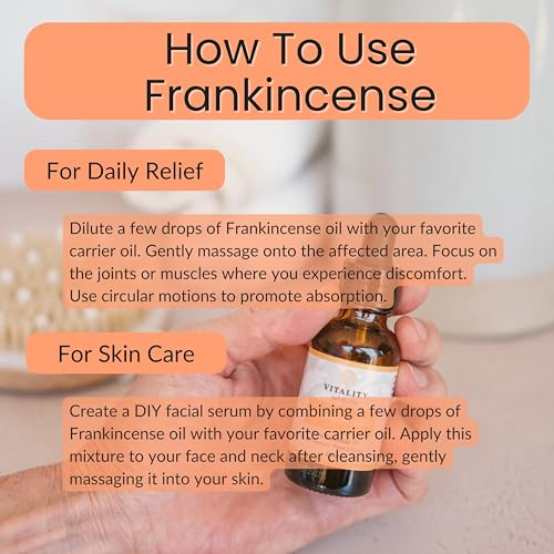 Vitality Extracts Frankincense Essential Oil - 10ml Pure Aromatherapy Grade for Skin Care & Natural Calm