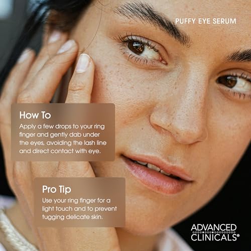 Advanced Clinicals Puffy Eyes Treatment Eye Serum - Anti-Aging & Brightening Under Eye Care (2-Pack)