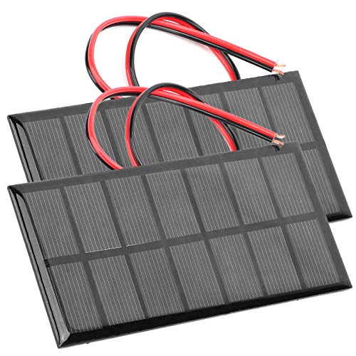 2-Pack Mini DC3.5V 250mA Solar Panel Charger with Cable