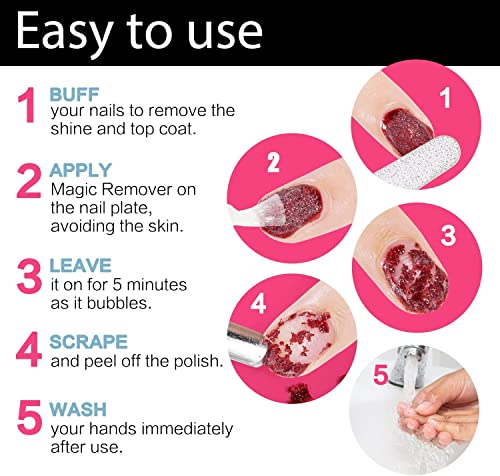 ALIVER No Foil Gel Nail Polish Remover - Quick Removal System