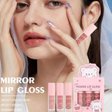 3 Pcs Mini Lip Gloss Set - Tinted Plumping Glow Oil for Teenage Girls & Women | Cute Hydrating Mirror Gloss | Non-Sticky Long-Lasting Moisturizing