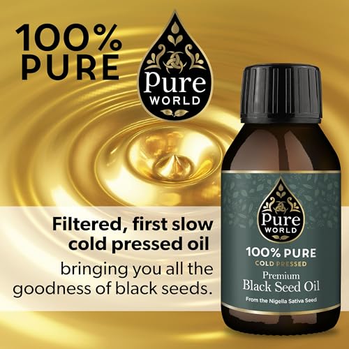 Pure World Black Seed Oil 100ml - High Strength Thymoquinone, Cold Pressed 100% Pure Virgin Nigella Sativa