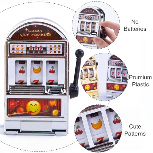 BigOtters Mini Slot Machine Toy – 4PCS Lucky Bank for Vegas Night Party Decor