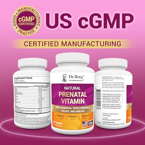 Dr. Berg Natural Prenatal Vitamins for Women - 60 Capsules | Folic Acid, Omegas & Superfoods