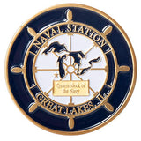 Artisan Owl Naval Station Great Lakes Challenge Coin – Collectible Military Gift