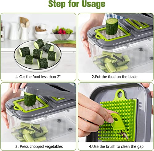 22-in-1 Vegetable Slicer & Onion Chopper - Multi-Blade Food Cutter with Drain Rack