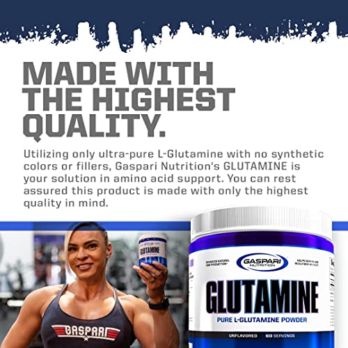 Gaspari Nutrition Glutamine Unflavored 10.58 oz (300 g) - Pure L-Glutamine Supplement