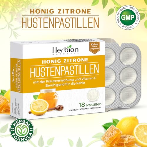 Herbion Naturals Honey Lemon Cough Lozenges - Natural Soothing Relief, 18 Count