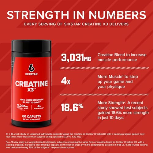 Six Star Elite Series Creatine X3 - 60 Tablets for Muscle Growth & Strength