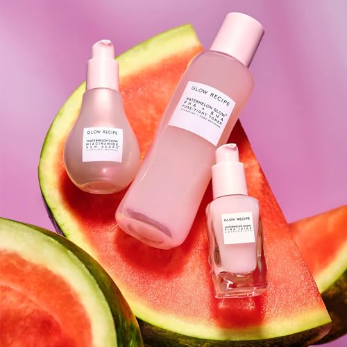 Glow Recipe Dewy Skin Goals Holiday Kit - Watermelon Glow Niacinamide Dew Drops, PHA+AHA Pore-Tight Toner & Pink Juice Face Moisturizer (3-Pc)