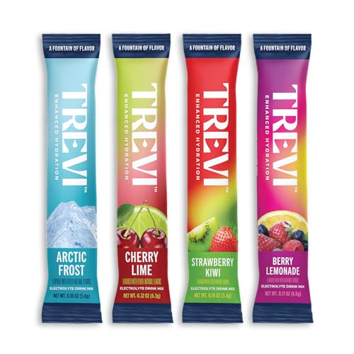 TREVI Sugar Free Electrolytes - Hydrating Drink Powder Packets - 28 Count - Favorite Variety Pack - Cherry Lime, Strawberry Kiwi, Berry Lemonade, Arc