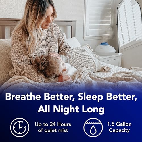 Vicks Warm Steam Vaporizer with Nightlight - 1.5 Gallon Humidifier