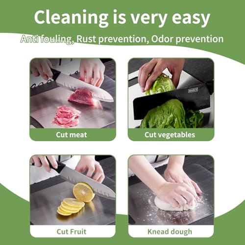 100% Pure Titanium Cutting Board – Dishwasher Safe, Double-Sided, 18.1 x 11.8 Inches for Kitchen Use