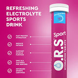 O.R.S Sport Hydration Tablets with Electrolytes - Vegan, Gluten and Lactose Free - Soluble Sports Oral Rehydration with Natural Mixed Berry Flavour - Low Calorie - 80 Tablets (Pack of 4)