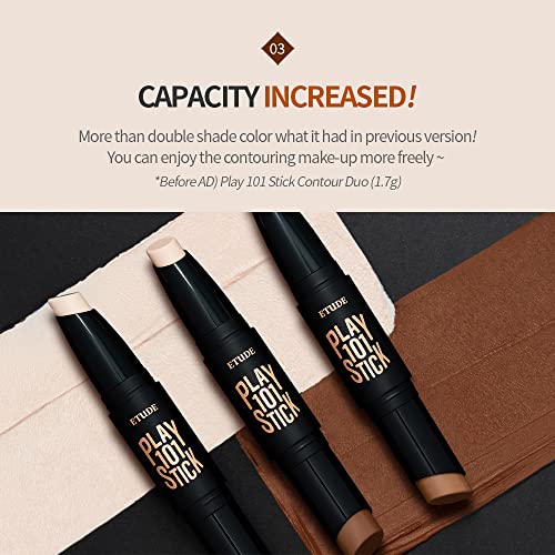 ETUDE Play 101 Stick Contour Duo #1 (21AD) - Creamy Shading & Highlighter Makeup