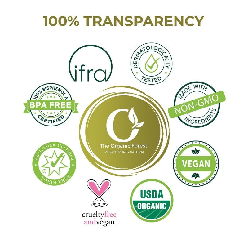 organic forest Black Jamaican Castor Oil 100% Pure Cold Pressed Unrefined - Best for Hair, Skin, Eyebrows & Eyelashes - Natural Vegan Formula