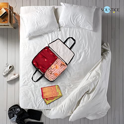 SOLSTICE Transparent Storage Bag for Sarees, Clothes, Lehenga, Blankets, Bedsheets, Toys - Pack of 2