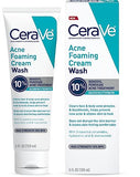 CeraVe Acne Foaming Cream Wash with Benzoyl Peroxide 10%, Hyaluronic Acid & Niacinamide - 5 oz