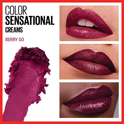 Maybelline Color Sensational Lipstick - Berry Go - Cream Finish - Hydrating Lipstick - 0.15 oz