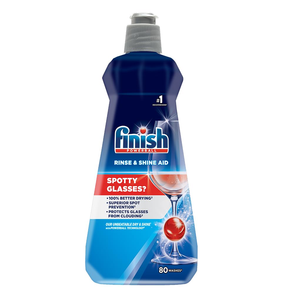 Finish Shine & Dry Dishwasher Rinse Aid - 400ml Liquid for Sparkling Clean Dishes