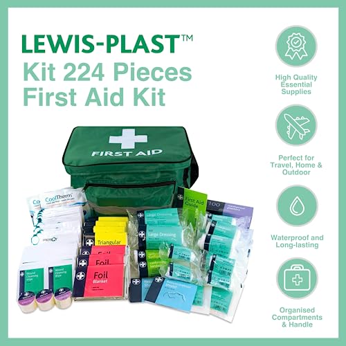 LEWIS-PLAST 224 Piece All-Purpose Large First Aid Kit Haversack for Home, Office & Sports