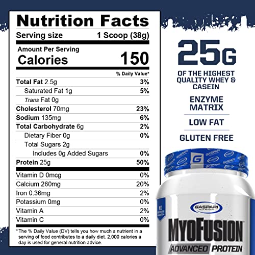 Gaspari Nutrition MyoFusion Advanced Protein Blend Vanilla Ice Cream 4 lbs - Multi-Phase Protein Matrix