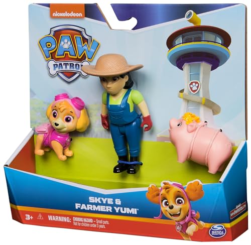 Paw Patrol Hero Pups Action Figure Set - Skye, Farmer Yumi, and Piggy