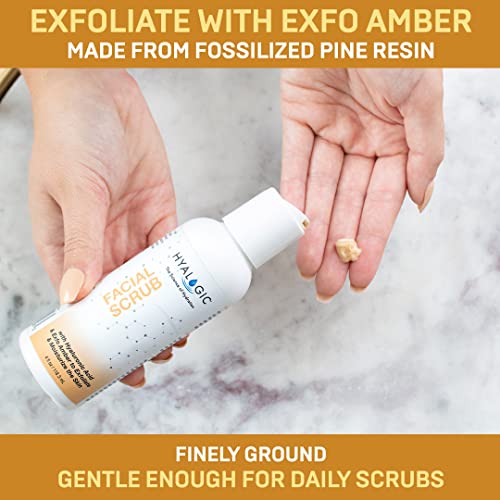 Hyalogic Spa Exfoliating Facial Scrub Cleanser with HA, Amber & Peppermint - 4.58 oz