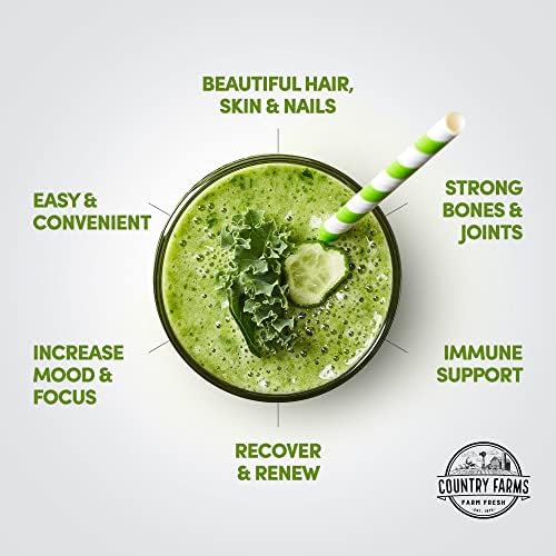 Country Farms, Collagen + Greens, Unflavored, 10.6 oz (300 g)
