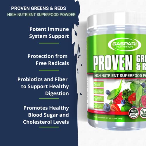 Gaspari Nutrition Proven Greens & Reds Superfood Powder, Natural (360g)