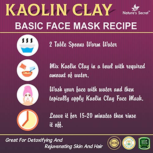 Nature's Secret Kaolin Clay Brightening Mask - Detoxifying Face Treatment