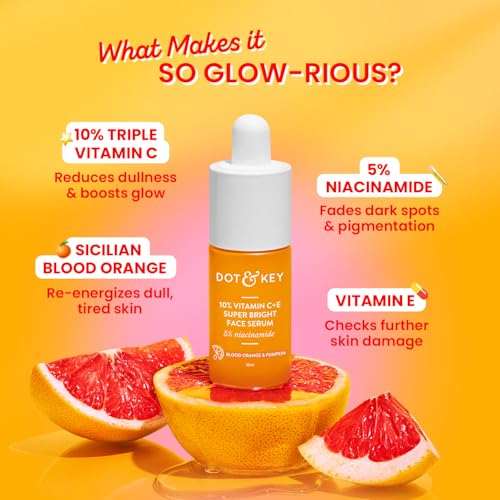 DOT & KEY 10% Vitamin C + E Serum with 5% Niacinamide - Glowing Skin, Dark Spot Corrector & Hyperpigmentation Treatment | 30ml