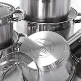 Alberto 12Pcs Stainless Steel Cookware Set - Durable Kitchen Pots & Pans