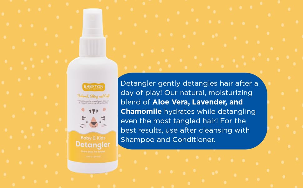 Babyton Natural Detangler Spray for Kids Hair, 200ml