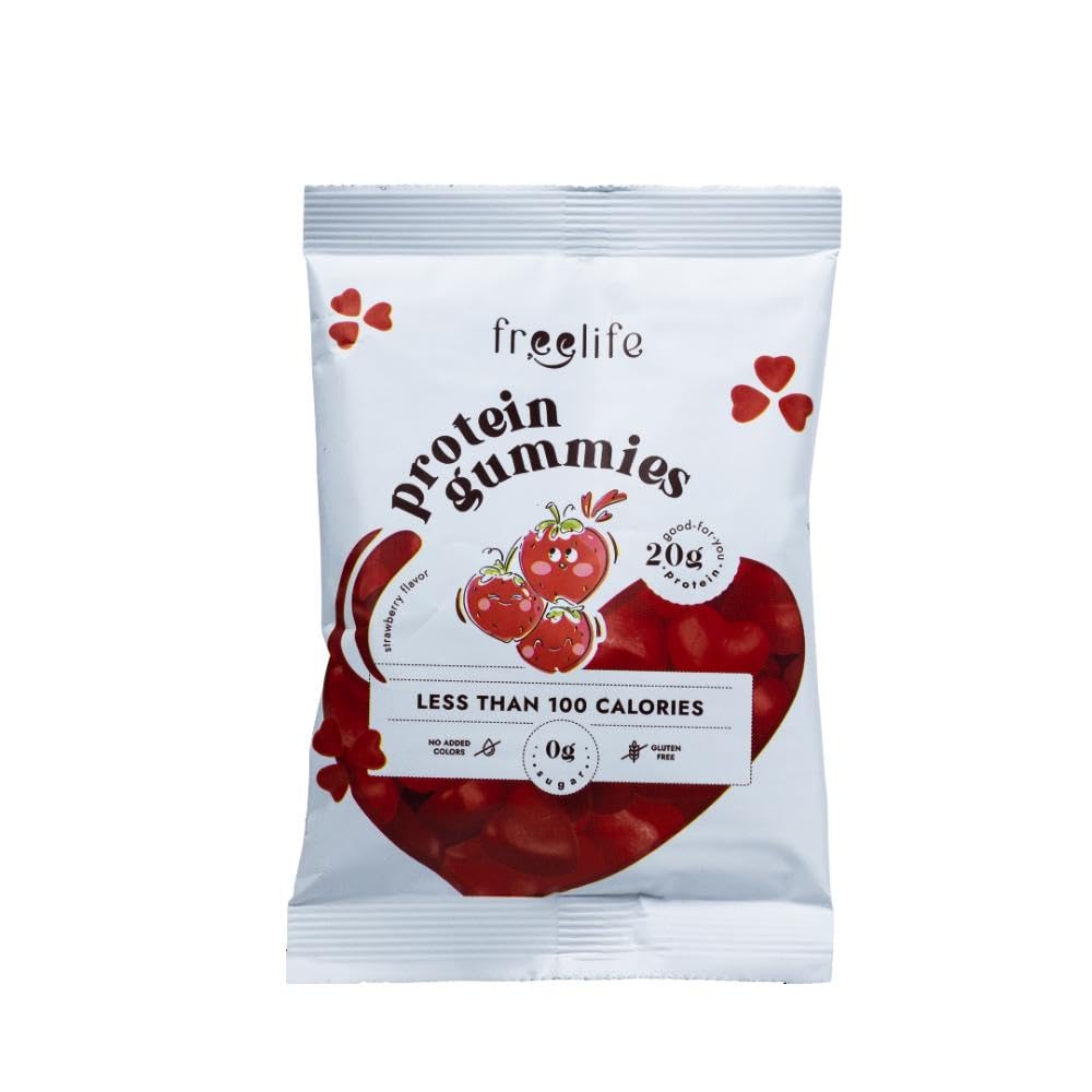 Freelife Protein Gummies Strawberry Flavor 32g Pack of 1 - High Protein Dietary Supplement