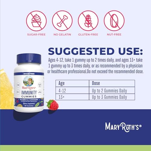 MaryRuth Organics Immunity Gummies (Sugar-Free, 90ct) - Raspberry Lemonade