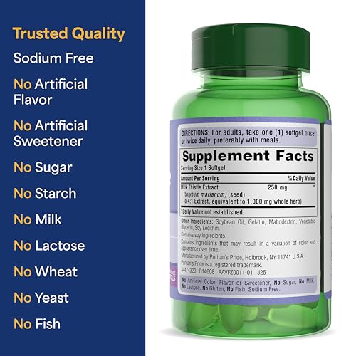 Puritan's Pride Milk Thistle - Liver Support Softgels