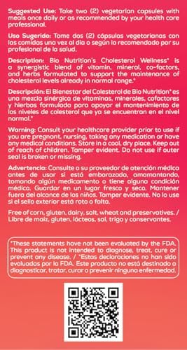 Bio Nutrition Wellness Cholesterol Support Supplement