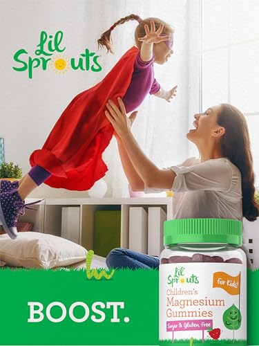 Lil' Sprouts Magnesium Gummies for Kids - 70 Count, Berry Flavor, Sugar-Free, Vegan & Gluten-Free